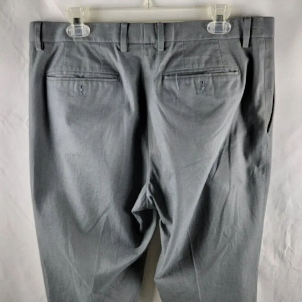 Banana Republic Dress Pants Mens 35x32 Gray Classic Fit Flat Front Cotton Blend